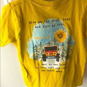 Rabbit Skins Yellow Toddler Tee” Give Me the beat boys and free my soul”